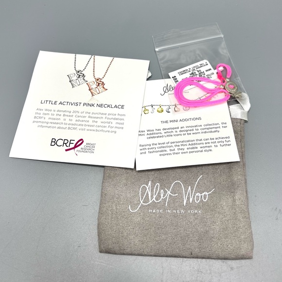 Alex Woo Breast Cancer Awareness Sterling Silver Mounted Small Cord Bracelet - Picture 3 of 5